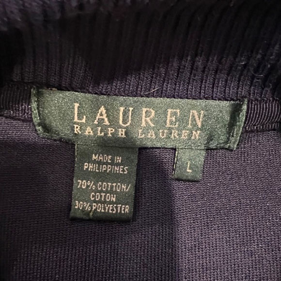 Lauren Ralph Lauren Velour Velvet Jacket Womens Large Blue Gold Buttons Comfy - Picture 6 of 10